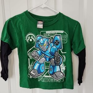 Green Mecha Robot Kids Shirt